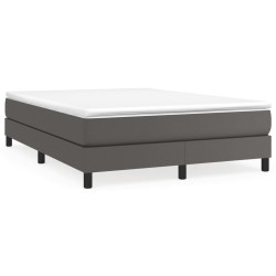 vidaXL Boxspringbett mit Matratze Grau 140x190 cm Kunstleder