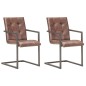 vidaXL Freischwinger 2 Stk. Braun Echtleder vidaXL Freischwinger 2 Stk. Braun Echtleder