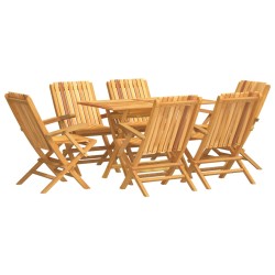 vidaXL 7-tlg. Garten-Essgruppe Massivholz Teak