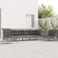 vidaXL 6-tlg. Garten-Lounge-Set mit Kissen Grau Poly Rattan vidaXL 6-tlg. Garten-Lounge-Set mit Kissen Grau Poly Rattan