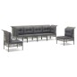 vidaXL 6-tlg. Garten-Lounge-Set mit Kissen Grau Poly Rattan vidaXL 6-tlg. Garten-Lounge-Set mit Kissen Grau Poly Rattan