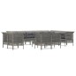 vidaXL 13-tlg. Garten-Lounge-Set mit Kissen Grau Poly Rattan vidaXL 13-tlg. Garten-Lounge-Set mit Kissen Grau Poly Rattan