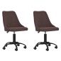 Esszimmerstühle 2 Stk. Drehbar Dunkelbraun Stoff Esszimmerstühle 2 Stk. Drehbar Dunkelbraun Stoff