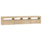 vidaXL TV-Schrank mit LED-Leuchten Sonoma-Eiche 210x35x40 cm vidaXL TV-Schrank mit LED-Leuchten Sonoma-Eiche 210x35x40 cm