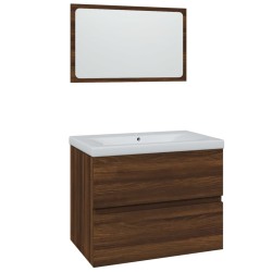 vidaXL Badmöbel-Set Braun Eichen-Optik Holzwerkstoff