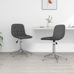 Esszimmerstühle 2 Stk. Drehbar Dunkelgrau Stoff