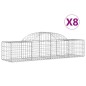 vidaXL Gabionen mit Hochbogen 8 Stk. 200x50x40/60 cm Verzinktes Eisen vidaXL Gabionen mit Hochbogen 8 Stk. 200x50x40/60 cm Verzinktes Eisen