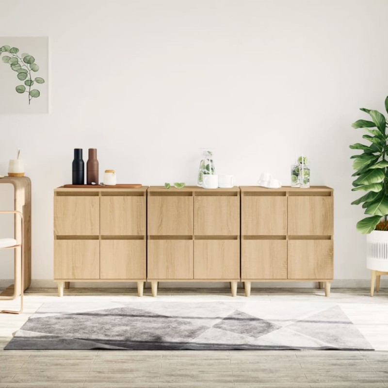 vidaXL Sideboards 3 Stk. Sonoma-Eiche 60x35x70 cm Holzwerkstoff vidaXL Sideboards 3 Stk. Sonoma-Eiche 60x35x70 cm Holzwerkstoff