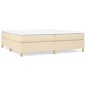 vidaXL Boxspringbett mit Matratze Creme 200x200 cm Stoff vidaXL Boxspringbett mit Matratze Creme 200x200 cm Stoff