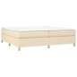 vidaXL Boxspringbett mit Matratze Creme 200x200 cm Stoff vidaXL Boxspringbett mit Matratze Creme 200x200 cm Stoff