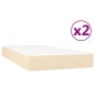 vidaXL Boxspringbett mit Matratze Creme 200x200 cm Stoff vidaXL Boxspringbett mit Matratze Creme 200x200 cm Stoff