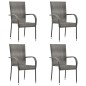 vidaXL 5-tlg. Garten-Essgruppe Grau Poly Rattan vidaXL 5-tlg. Garten-Essgruppe Grau Poly Rattan