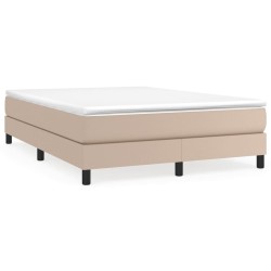 vidaXL Boxspringbett Matratze Cappuccino-Braun 140x200cm Kunstleder