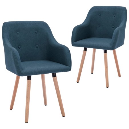 Esszimmerstühle 2 Stk. Blau Stoff