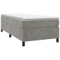 vidaXL Boxspringbett mit Matratze Hellgrau 100x200 cm Samt vidaXL Boxspringbett mit Matratze Hellgrau 100x200 cm Samt