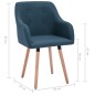 Esszimmerstühle 2 Stk. Blau Stoff Esszimmerstühle 2 Stk. Blau Stoff