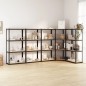 vidaXL Regale mit 4 Böden 5 Stk. Anthrazit Stahl & Holzwerkstoff vidaXL Regale mit 4 Böden 5 Stk. Anthrazit Stahl & Holzwerkstoff