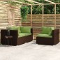 3-tlg. Garten-Lounge-Set mit Kissen Braun Poly Rattan 3-tlg. Garten-Lounge-Set mit Kissen Braun Poly Rattan