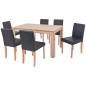 vidaXL Esszimmertisch und Stühle 7-tlg. Kunstleder Eiche Schwarz vidaXL Esszimmertisch und Stühle 7-tlg. Kunstleder Eiche Schwarz