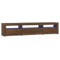 vidaXL TV-Schrank mit LED-Leuchten Braun Eichen-Optik 195x35x40 cm vidaXL TV-Schrank mit LED-Leuchten Braun Eichen-Optik 195x35x40 cm