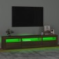 vidaXL TV-Schrank mit LED-Leuchten Braun Eichen-Optik 195x35x40 cm vidaXL TV-Schrank mit LED-Leuchten Braun Eichen-Optik 195x35x40 cm