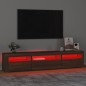 vidaXL TV-Schrank mit LED-Leuchten Braun Eichen-Optik 195x35x40 cm vidaXL TV-Schrank mit LED-Leuchten Braun Eichen-Optik 195x35x40 cm