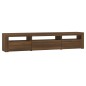 vidaXL TV-Schrank mit LED-Leuchten Braun Eichen-Optik 195x35x40 cm vidaXL TV-Schrank mit LED-Leuchten Braun Eichen-Optik 195x35x40 cm
