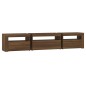 vidaXL TV-Schrank mit LED-Leuchten Braun Eichen-Optik 195x35x40 cm vidaXL TV-Schrank mit LED-Leuchten Braun Eichen-Optik 195x35x40 cm