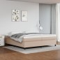 vidaXL Boxspringbett Matratze Cappuccino-Braun 200x200cm Kunstleder vidaXL Boxspringbett Matratze Cappuccino-Braun 200x200cm Kunstleder