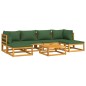 vidaXL 7-tlg. Garten-Lounge-Set mit Grünen Kissen Massivholz vidaXL 7-tlg. Garten-Lounge-Set mit Grünen Kissen Massivholz