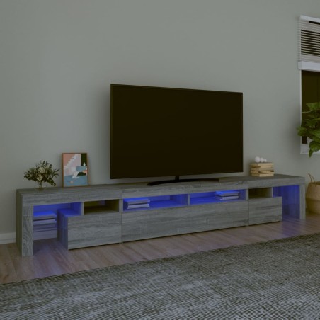 vidaXL TV-Schrank mit LED-Leuchten Grau Sonoma 260x36,5x40 cm
