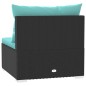 4-Sitzer-Sofa mit Kissen Schwarz Poly Rattan 4-Sitzer-Sofa mit Kissen Schwarz Poly Rattan