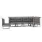 vidaXL 6-tlg. Garten-Lounge-Set mit Kissen Grau Poly Rattan vidaXL 6-tlg. Garten-Lounge-Set mit Kissen Grau Poly Rattan