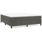 vidaXL Boxspringbett mit Matratze Dunkelgrau 160x200 cm Samt vidaXL Boxspringbett mit Matratze Dunkelgrau 160x200 cm Samt