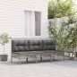 vidaXL 3-tlg. Garten-Lounge-Set mit Kissen Grau Poly Rattan vidaXL 3-tlg. Garten-Lounge-Set mit Kissen Grau Poly Rattan