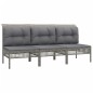 vidaXL 3-tlg. Garten-Lounge-Set mit Kissen Grau Poly Rattan vidaXL 3-tlg. Garten-Lounge-Set mit Kissen Grau Poly Rattan
