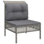 vidaXL 3-tlg. Garten-Lounge-Set mit Kissen Grau Poly Rattan vidaXL 3-tlg. Garten-Lounge-Set mit Kissen Grau Poly Rattan