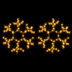 vidaXL LED-Schneeflocken 2 Stk. Warmweiß 38x37 cm