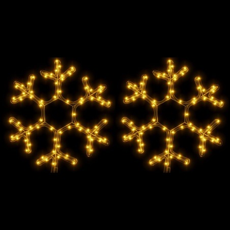 vidaXL LED-Schneeflocken 2 Stk. Warmweiß 38x37 cm