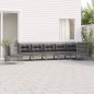 vidaXL 7-tlg. Garten-Lounge-Set mit Kissen Grau Poly Rattan vidaXL 7-tlg. Garten-Lounge-Set mit Kissen Grau Poly Rattan