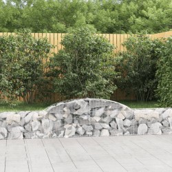 vidaXL Gabionen mit Hochbogen 2 Stk. 300x30x40/60 cm Verzinktes Eisen