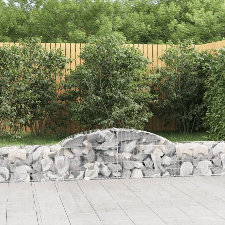 vidaXL Gabionen mit Hochbogen 2 Stk. 300x30x40/60 cm Verzinktes Eisen