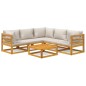 vidaXL 6-tlg. Garten-Lounge-Set mit Hellgrauen Kissen Massivholz vidaXL 6-tlg. Garten-Lounge-Set mit Hellgrauen Kissen Massivholz