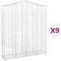 vidaXL Gabionen mit Hochbogen 9 Stk. 200x50x220/240cm Verzinktes Eisen vidaXL Gabionen mit Hochbogen 9 Stk. 200x50x220/240cm Verzinktes Eisen