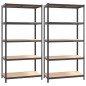 vidaXL Regale mit 5 Böden 2 Stk. Anthrazit Stahl & Holzwerkstoff vidaXL Regale mit 5 Böden 2 Stk. Anthrazit Stahl & Holzwerkstoff