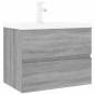 vidaXL Waschbeckenschrank mit Einbaubecken Grau Sonoma Holzwerkstoff vidaXL Waschbeckenschrank mit Einbaubecken Grau Sonoma Holzwerkstoff
