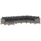 vidaXL 8-tlg. Garten-Lounge-Set mit Kissen Grau Poly Rattan vidaXL 8-tlg. Garten-Lounge-Set mit Kissen Grau Poly Rattan
