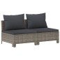 vidaXL 8-tlg. Garten-Lounge-Set mit Kissen Grau Poly Rattan vidaXL 8-tlg. Garten-Lounge-Set mit Kissen Grau Poly Rattan