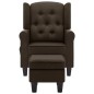 Massagesessel mit Hocker Braun Stoff Massagesessel mit Hocker Braun Stoff