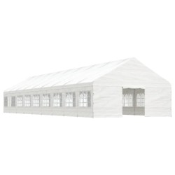 vidaXL Pavillon mit Dach Weiß 20,07x5,88x3,75 m Polyethylen